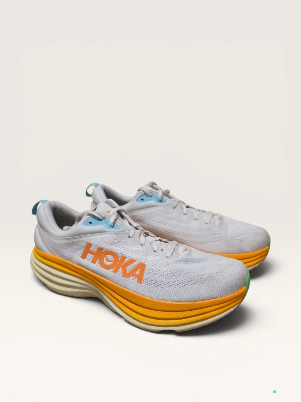 Hoka one one bondi 8 men 11.5 D blanc de blanc solar flare 1123202